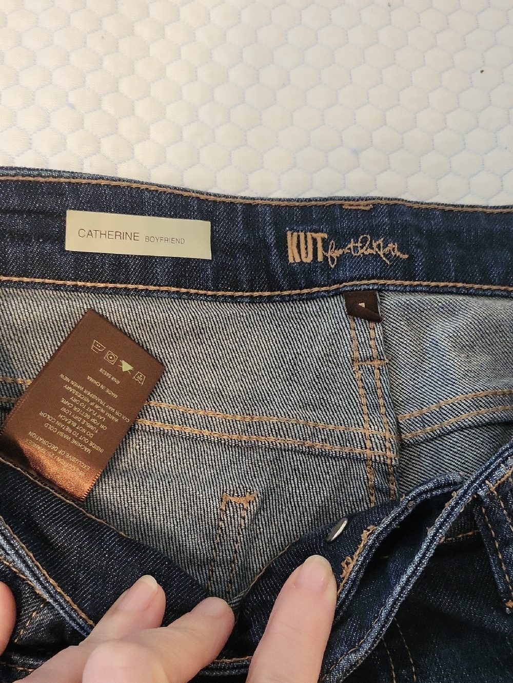 Kut from the Kloth Catherine Boyfriend Jeans - Dark Blue Denim